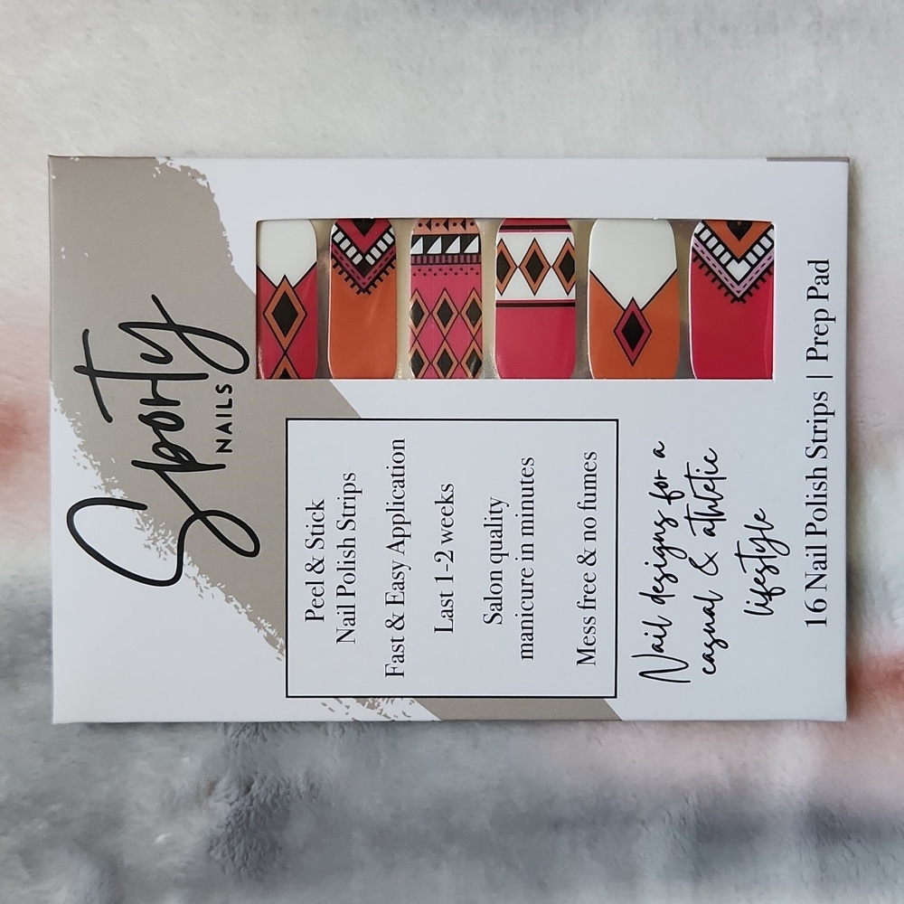 Sporty Nails Aztec themed peel and stick nail polish strips